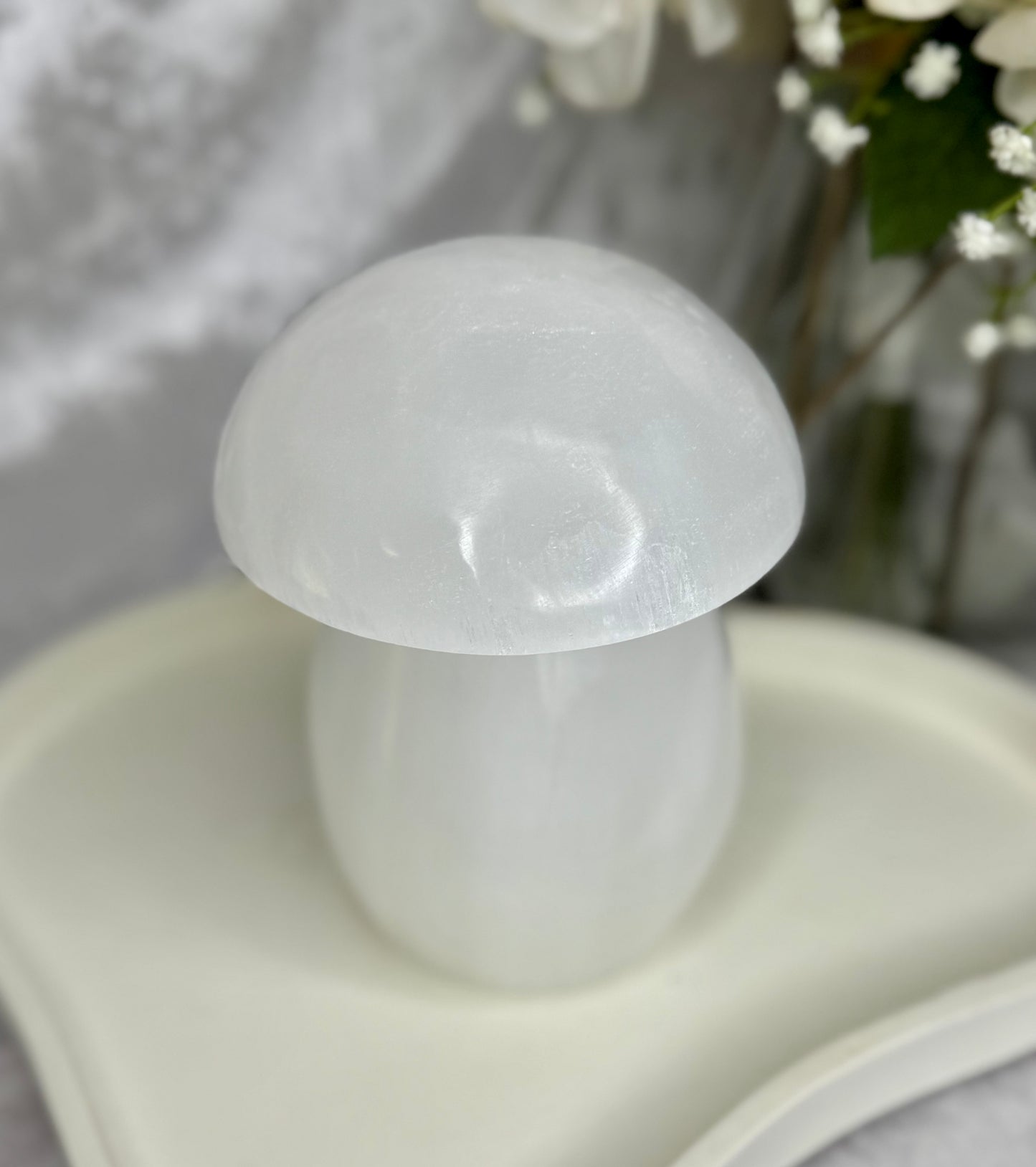 Selenite Mushroom light