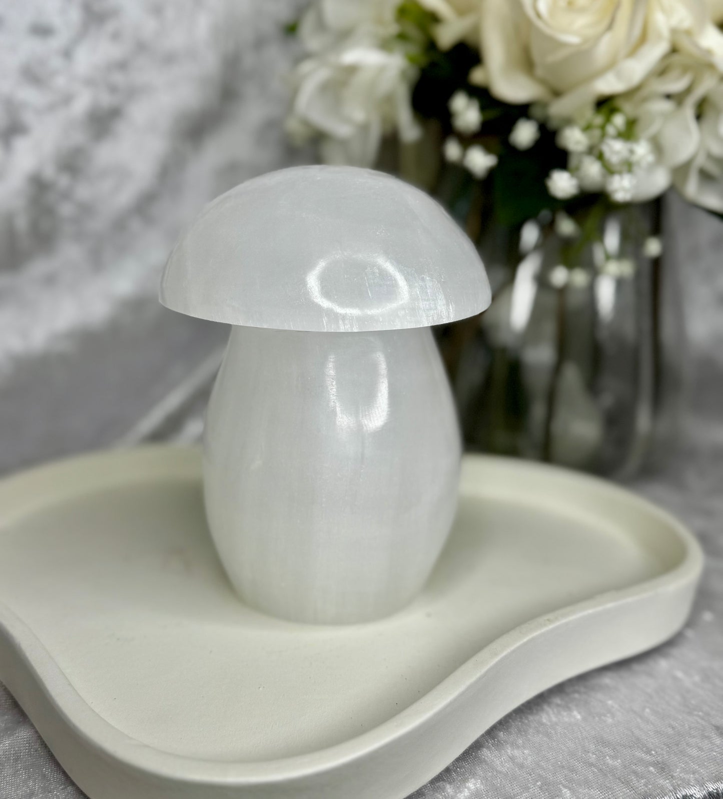 Selenite Mushroom light