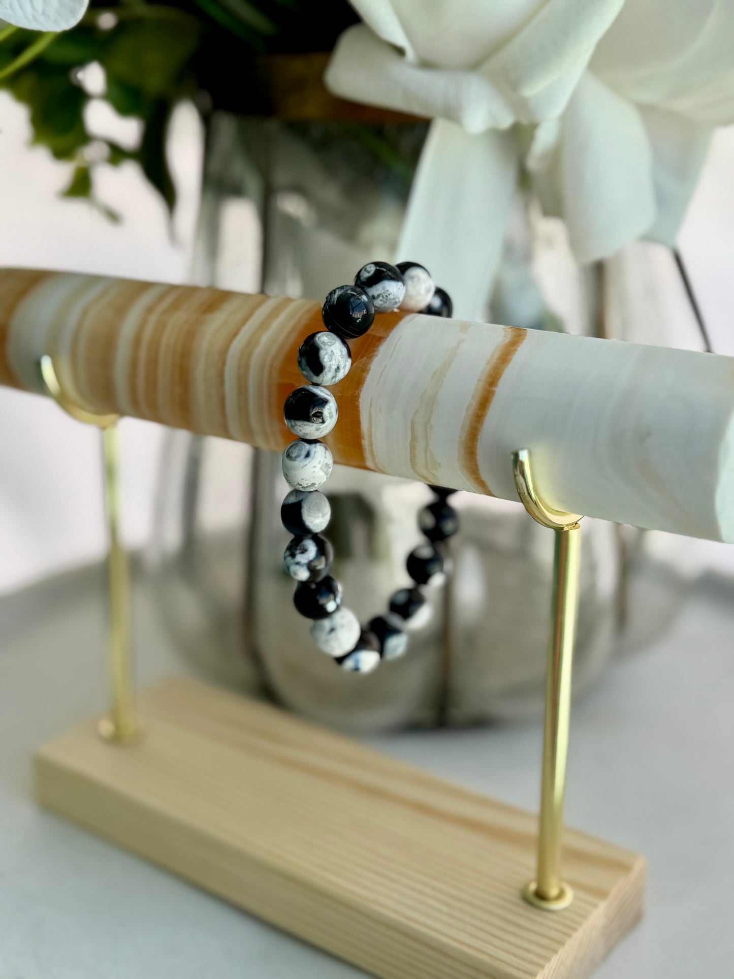 Orca Agate Bracelet 10mm