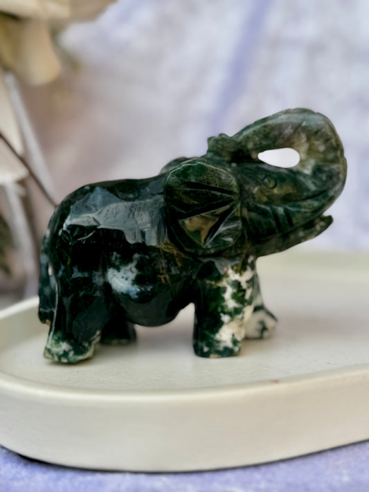 Moss Agate Elephant