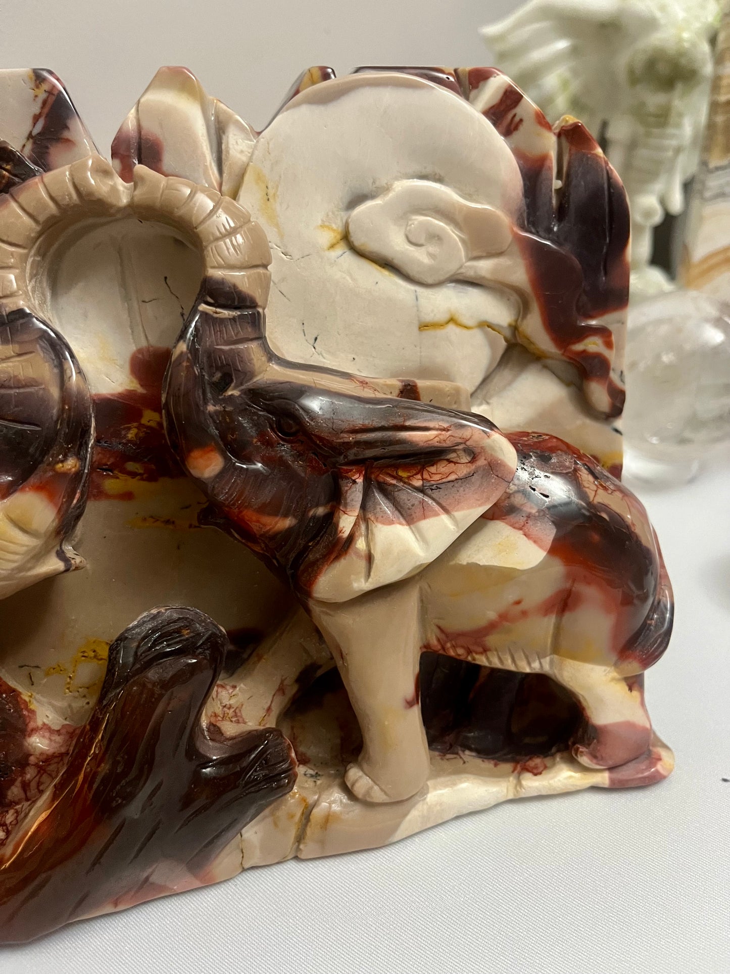 5.58KG Mookaite Elephant Carving One of a kind