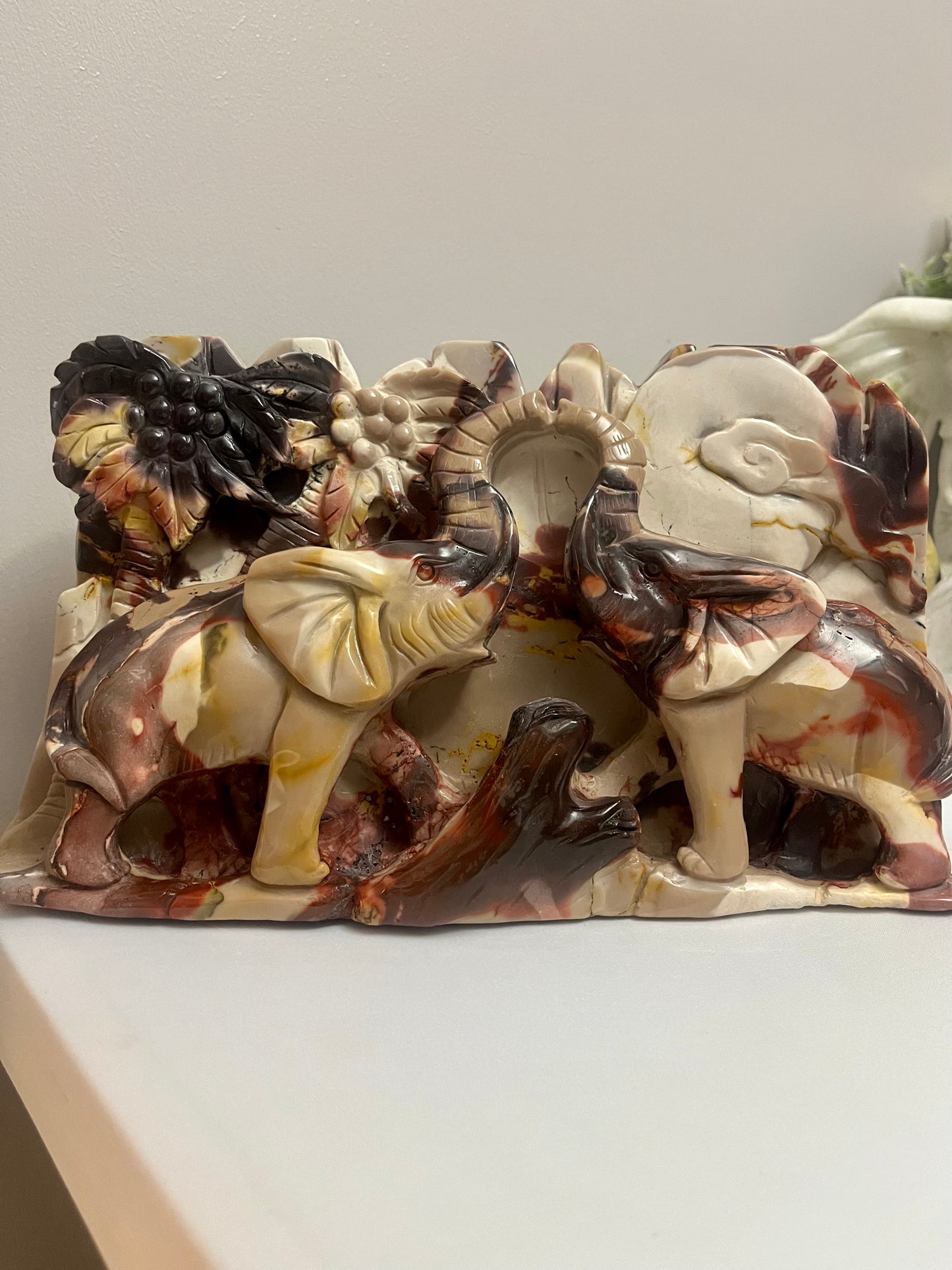 5.58KG Mookaite Elephant Carving One of a kind