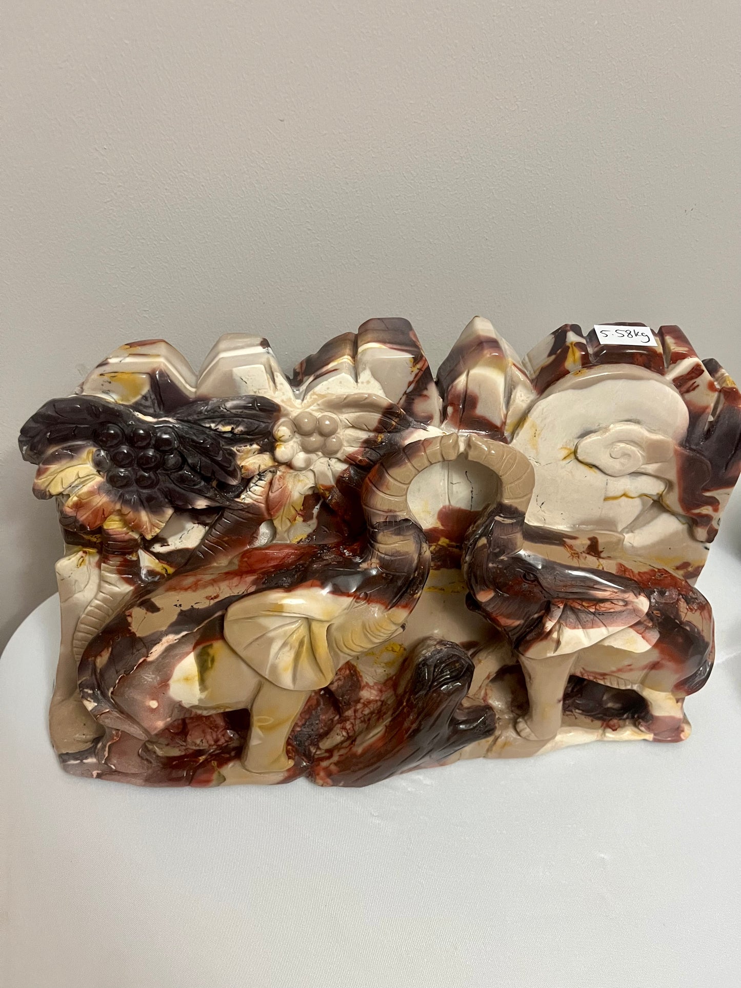 5.58KG Mookaite Elephant Carving One of a kind