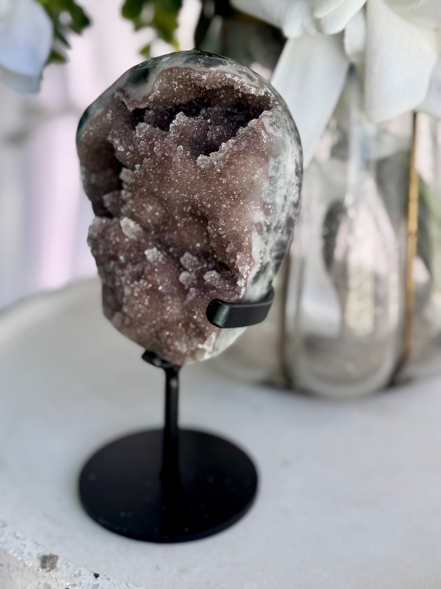 Rainbow Amethyst Pink with stand