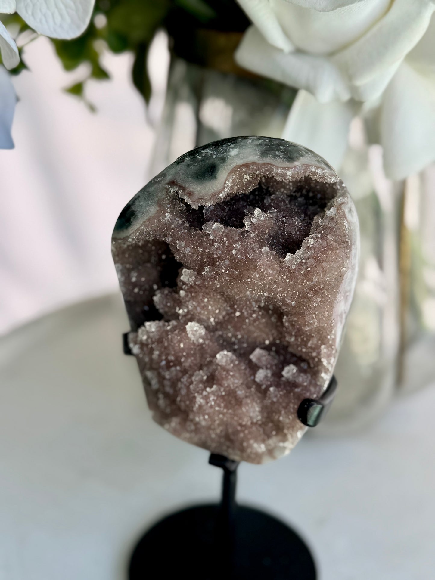 Rainbow Amethyst Pink with stand