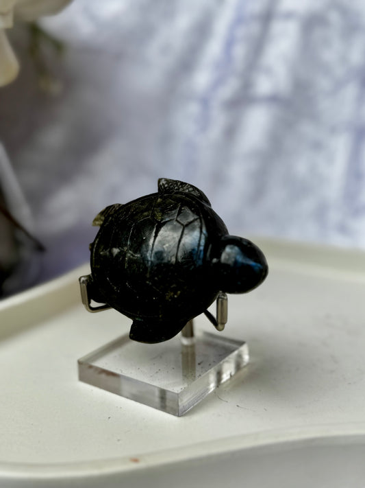 Labradorite Turtle Carving
